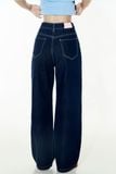 Quần Jeans ống suông chạy chỉ nổi - Xanh Dương Đậm - Q0365