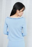Áo khoác tay dài viền bèo - Xanh biển - T0959