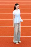Quần Jeans wash ống rộng - Xanh nhạt wash vàng - Q0366
