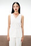 Áo sát nách hở lưng - Trắng - T0981