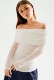 Áo trễ vai tay dài - Trắng - T0999