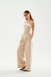 Áo ống phối vải - Beige - T1000