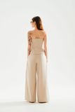 Áo ống phối vải - Beige - T1000
