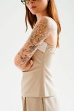 Áo ống phối vải - Beige - T1000
