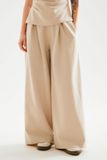 Quần xếp ly ống rộng - Beige - Q0375
