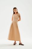 Váy Midi xếp ly - Beige - S0249