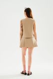 Váy mini xếp ly - Beige - S0248