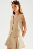Áo gile tailored fit - Beige - T1007