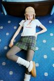 Skort kẻ ô - Xanh lá - Q0376
