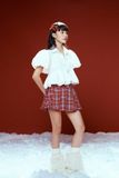 Chân váy xếp ly kẻ ô - Đỏ - S0251