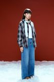Quần Jeans ống rộng - Xanh đậm - Q0268