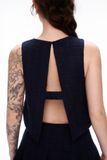 Áo tweed hở lưng - Xanh đen - T1029