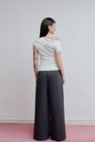 Áo thun tay ngắn lệch vai - Trắng - T1052