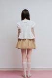 Chân váy ngắn phối vải rút nhún - Nâu - S0264