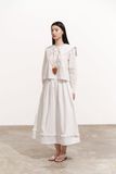 Chân váy dài phối bèo - Trắng - S0257