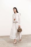 Chân váy dài phối bèo - Trắng - S0257