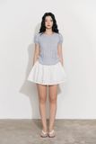 Chân váy ngắn phối vải - Trắng - S0277