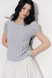 Áo tay ngắn rút sườn - Xám - T1075