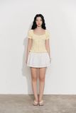 Chân váy ngắn phối vải - Trắng - S0277