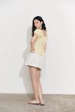 Chân váy ngắn phối vải - Trắng - S0277