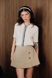 Chân váy mini dáng A - Beige - S0278