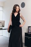 Áo gi lê dáng Tailored - Đen - T1087