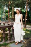 Chân váy midi diễu ly - Trắng - S0281