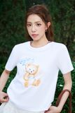 Áo thun in hình Gấu - Trắng - T1095