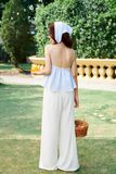 Quần ống suông lưng thun - Trắng - Q0392
