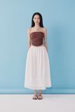 Chân váy midi diễu ly - Trắng - S0281
