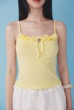Áo thun hai dây gắn bèo - Vàng lemon - T1105