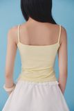 Áo thun hai dây gắn bèo - Vàng lemon - T1105