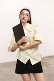 Áo sơ mi lá cổ nhọn - T0348