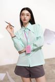 Áo sơ mi lá cổ nhọn - T0348