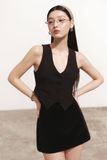 Áo gi lê dáng lửng - Đen - T0748