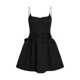 Đầm ngắn hai dây tùng xòe - Đen - D0561