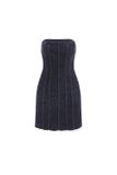 Đầm denim dáng ngắn cúp ngực - D0504