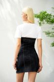 Đầm denim dáng ngắn cúp ngực - D0504