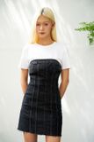 Đầm denim dáng ngắn cúp ngực - D0504