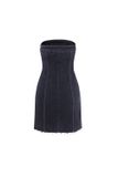 Đầm denim dáng ngắn cúp ngực - D0504