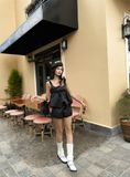 Quần ngắn lưng cao vải taffeta - Q0334