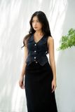 Áo gile denim có túi - T0745