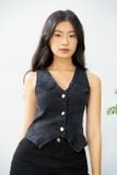 Áo gile denim có túi - T0745