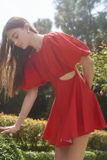 Đầm ngắn cut out tay phồng - D0460