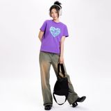 Quần Jeans Wash ống rộng - Xanh đậm wash vàng - Q0325