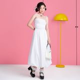 Đầm midi quả bí - Trắng - D0525