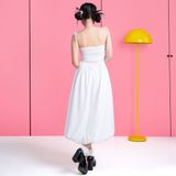 Đầm midi quả bí - Trắng - D0525