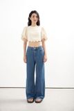 Áo tay phồng vải jacquard - T0481