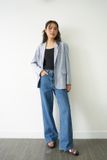 Áo vest dáng rộng cài khuy - Xám - T0705