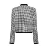  Áo khoác vải tweed cổ trụ - Đen - T0847 